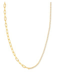 Half Tennis Half Paperclip Necklace