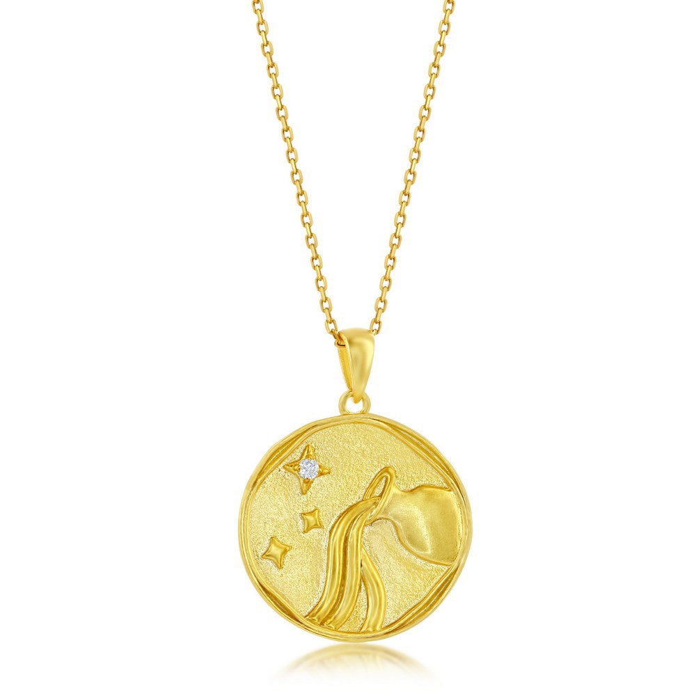 Gold Zodiac Medallion Necklace