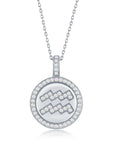 Pave Zodiac Disc Necklace