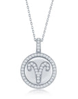 Pave Zodiac Disc Necklace