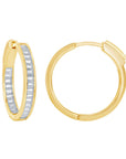 Baguette Sparkle Hoop Earrings