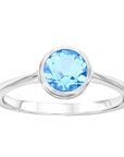 Blue Topaz Bezel Ring