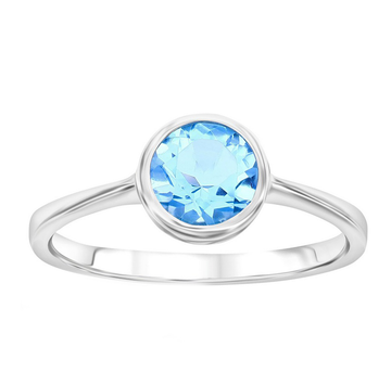 Blue Topaz Bezel Ring