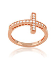 CZ Milgrain Cross Ring