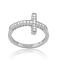 CZ Milgrain Cross Ring
