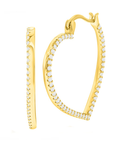 Pave Heart-Shaped Hoop Earrings
