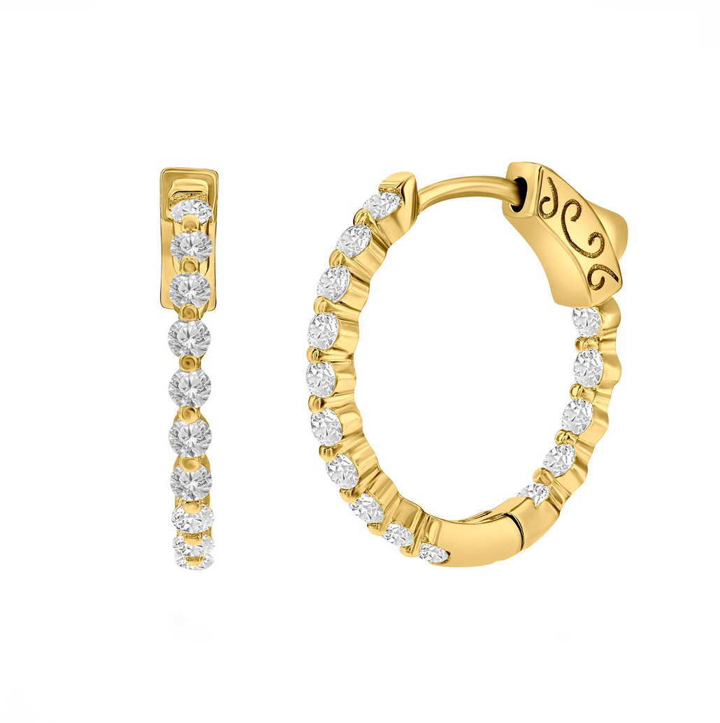 Inside-Outside Sparkle Hoop Earrings