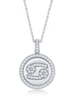 Pave Zodiac Disc Necklace