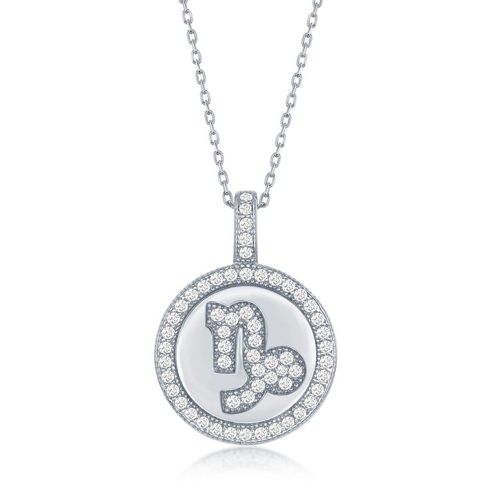 Pave Zodiac Disc Necklace