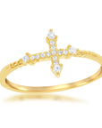 CZ Pointed Cross Ring