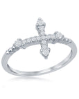 CZ Pointed Cross Ring