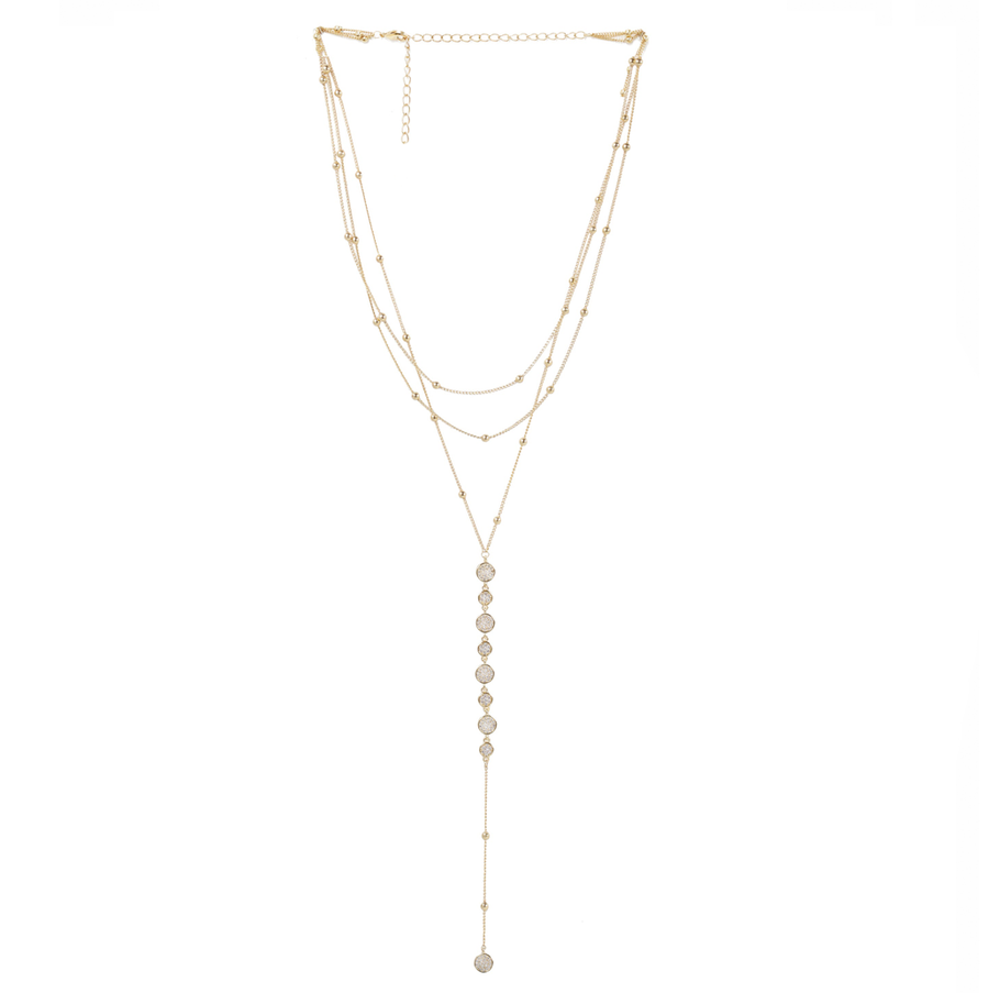 Crystal Multi-Chain Lariat necklace