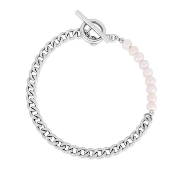 Pearl Curblink Toggle Bracelet