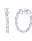 Diamond Hoop Earrings (Available in 3 Sizes)