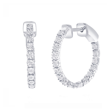 Diamond Hoop Earrings (Available in 3 Sizes)