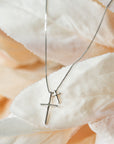 Skinny Double Cross Necklace