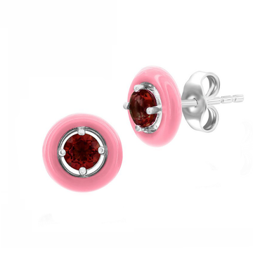 Gemstone Enamel Stud Earrings (Available in 11 Colors)