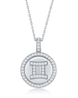Pave Zodiac Disc Necklace