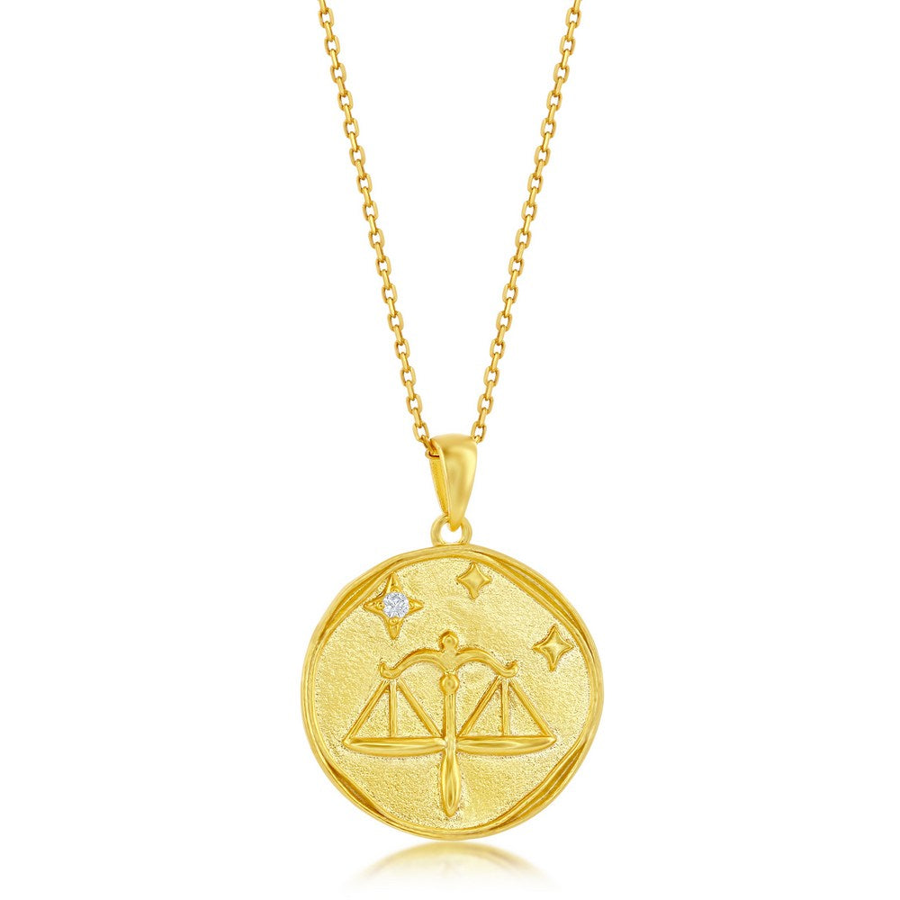 Gold Zodiac Medallion Necklace