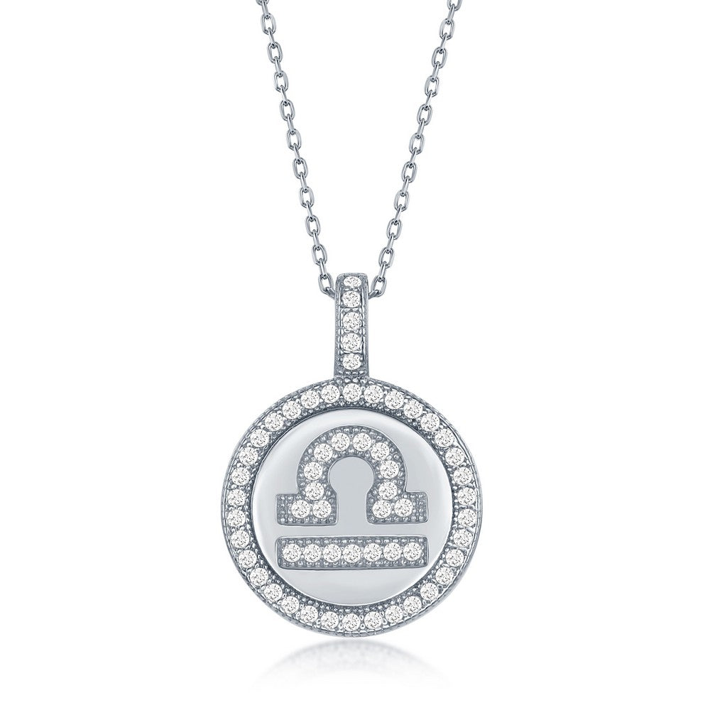 Pave Zodiac Disc Necklace