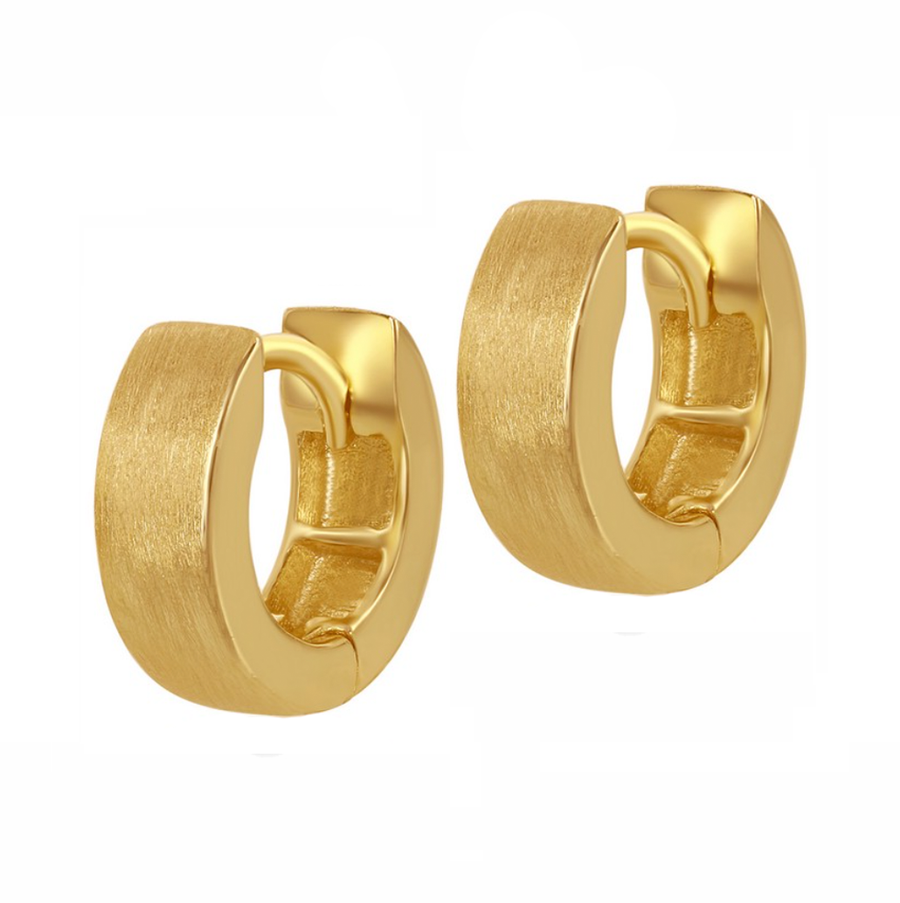 Brushed Huggie Earrings