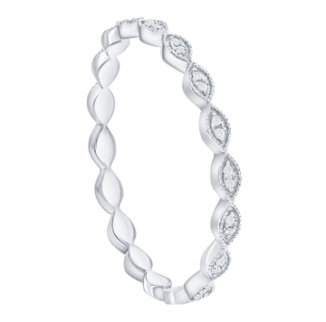 Pave Diamond Marquise Station Eternity Band