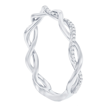 Pave Diamond Open Twist Eternity Band