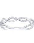 Pave Diamond Open Twist Eternity Band