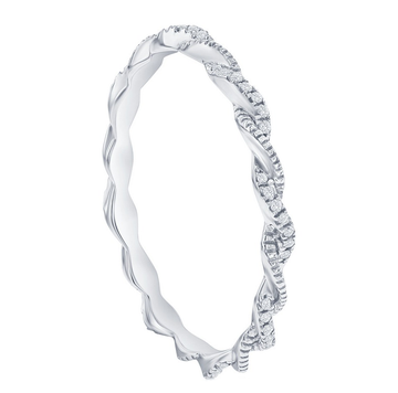 Pave Diamond Twisted Eternity Band