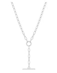 Pave Sparkle Link Toggle Lariat Necklace