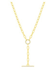 Pave Sparkle Link Toggle Lariat Necklace