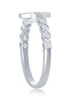 Opal Cross CZ Bezel Ring