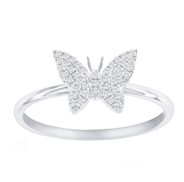 Pave Diamond Butterfly Ring