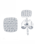 Pave Diamond Cushion Stud Earrings