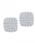 Pave Diamond Cushion Stud Earrings