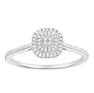 Pave Diamond Cushion Frame Ring