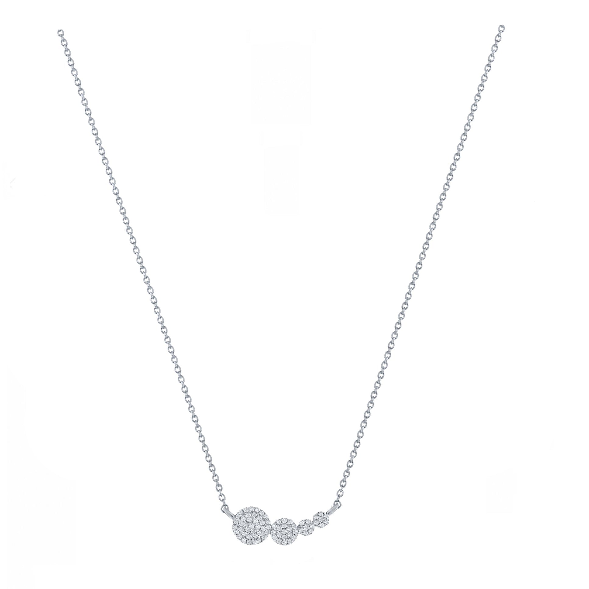 Pave Diamond Graduated Disc Necklace