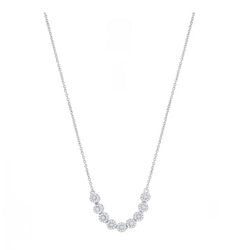 Pave Diamond Halo Disc Necklace