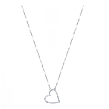 Pave Diamond Open Heart Necklace