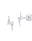 Pave Diamond Lighting Bolt Stud Earrings