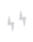 Pave Diamond Lighting Bolt Stud Earrings