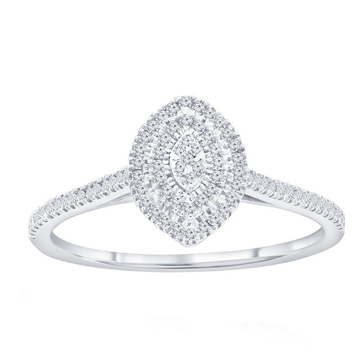 Pave Diamond Marquise Frame Ring