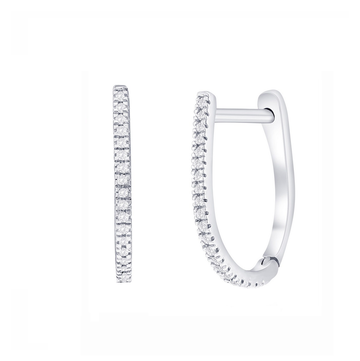 Pave Diamond Oval Huggie Earrings