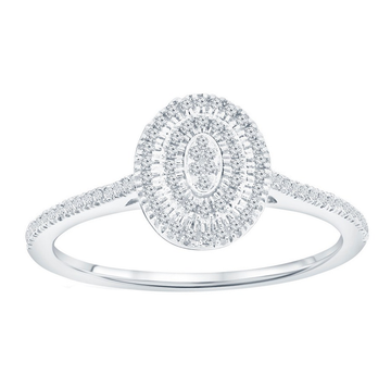 Pave Diamond Oval Frame Ring