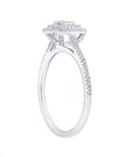 Pave Diamond Pear-Shaped Frame Ring