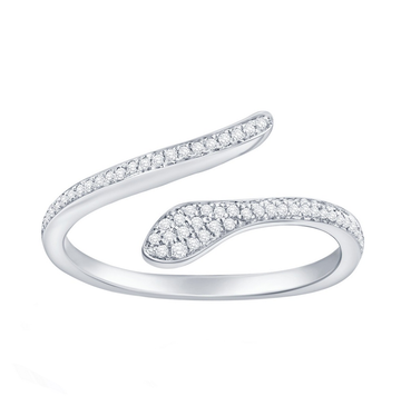 Pave Diamond Snake Ring