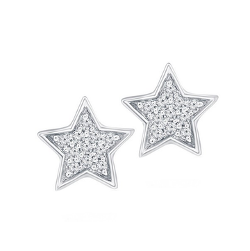 Pave Diamond Star Stud Earrings