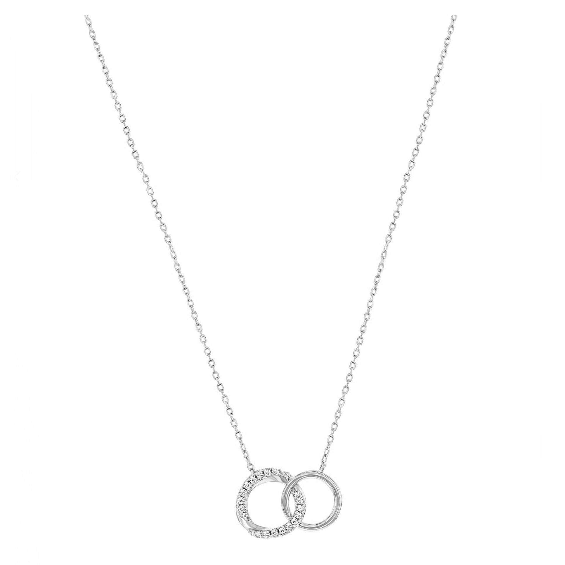 Pave Interlocking Circles Necklaces