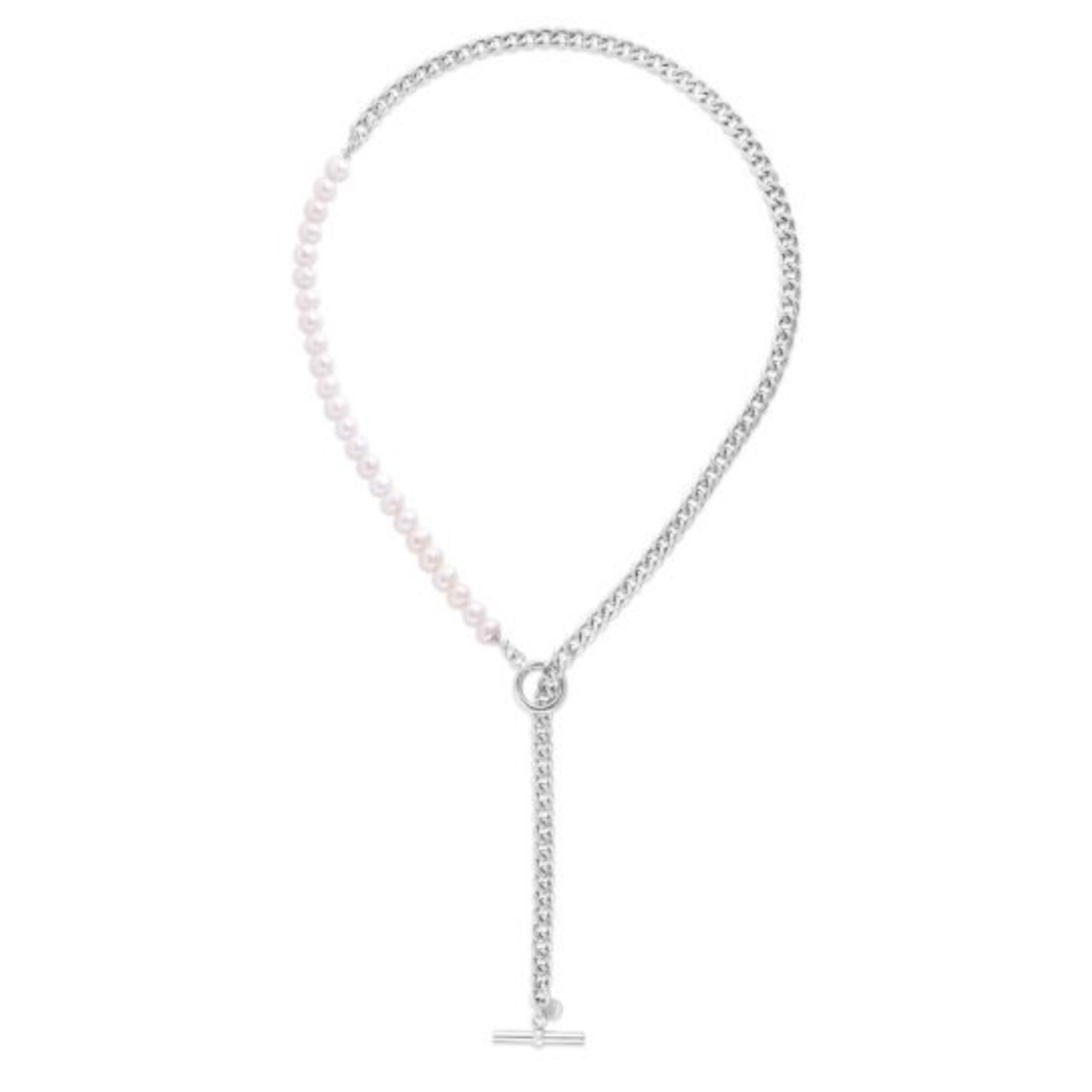 Pearl Curblink Chain Necklace