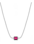 Asscher-Cut Ruby Sparkle Choker Necklace